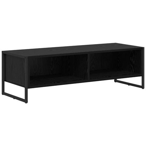 Mobile TV Rovere Nero 100 x 36.5 x 30.5 cm Legno multistrato - Foto 1