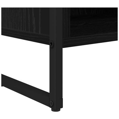 Mobile TV Rovere Nero 100 x 36.5 x 30.5 cm Legno multistrato - Foto 9