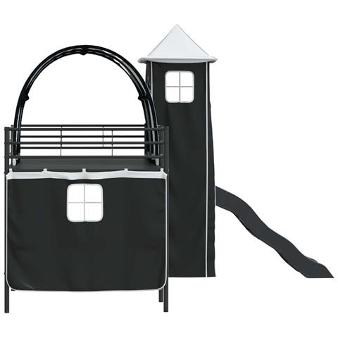 Struttura del letto loft per bambini Nero 99,5 x 200 cm Metallo - Foto 9