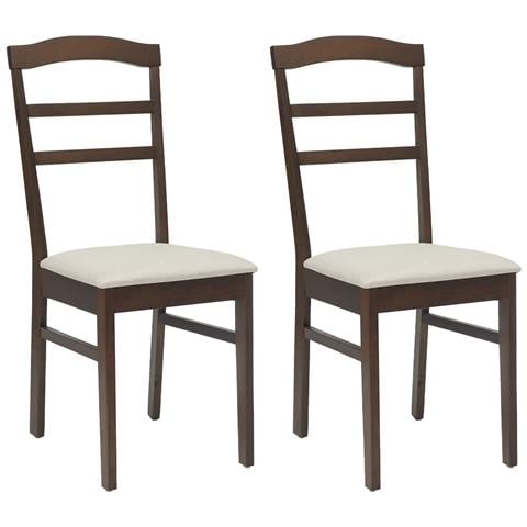 Sedia da pranzo 2 pcs Marrone chiaro e chiaro - Foto 1