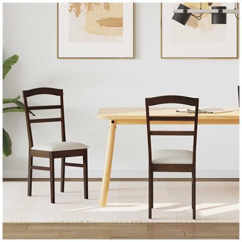 Sedia da pranzo 2 pcs Marrone chiaro e chiaro - Foto 2