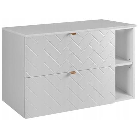 | Mobiletto 100 cm - Blanc Mat - Mobili da bagno - Mobili da bagno - Sottolavabo - Piano d'appoggio - Libreria bianca - Foto 1