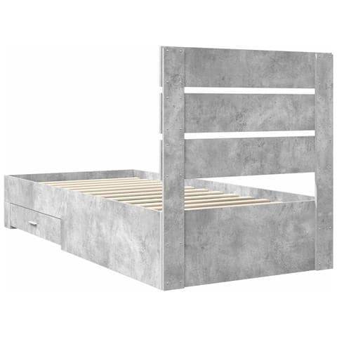 Struttura del letto con cassetto Grigio cemento 90 x 200 cm - Foto 9