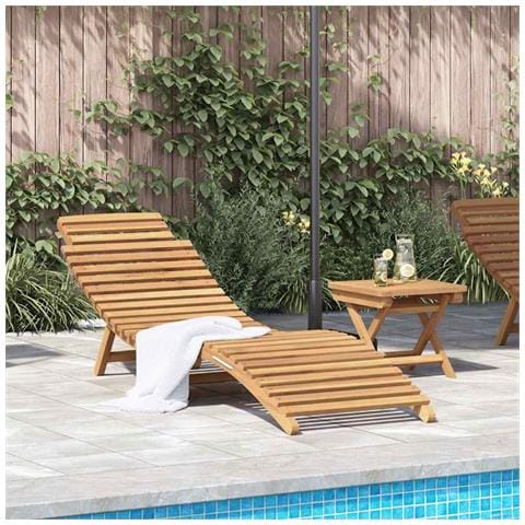 Lettino da sole 2 pcs Marrone 198 x 55 x 58,5 cm - Foto 2