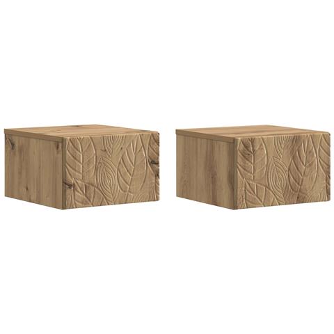 Tavolino da Parete Laterale 2 pcs Rovere Artigianale - Foto 1