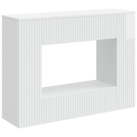 Tavolo consolle Rigato Bianco Lucido 101 x 29 x 74 cm - Foto 1