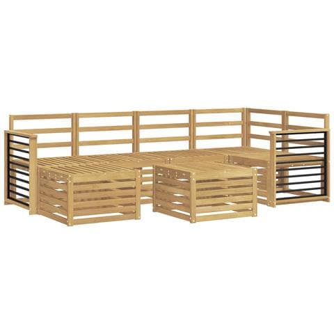 Set di divani da esterno 7 pcs Bianco Poliestere - Foto 1