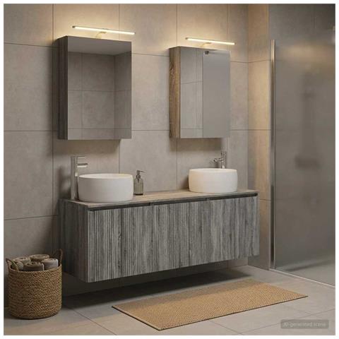 Set di Armadi da Bagno 5 pcs Sonoma grigio Legno ingegnerizzato - Foto 2