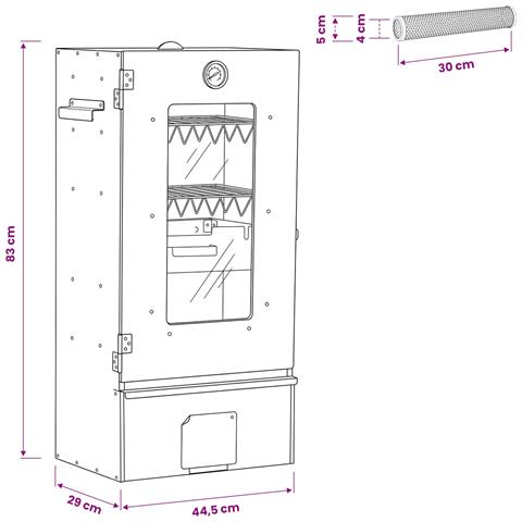 Affumicatore a freddo con tubo per affumicare 44,5 x 29 x 83 cm - Foto 8