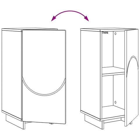 Credenza Bianco Lucido 33,5 x 34,5 x 75 cm Legno ingegnerizzato - Foto 9