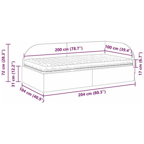 Struttura Letto Angolare con Materasso 2 pz Crema Velluto - Foto 2