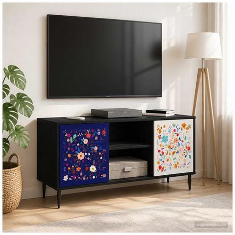 Mobile TV MAINZ 102 x 33 x 51 cm Rovere Nero - Foto 2