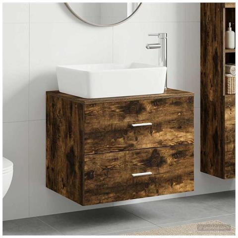 Set di mobili per il bagno Rovere Fumo Legno ingegnerizzato - Foto 10