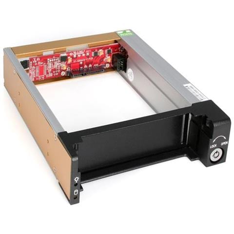 " Cassetto rack portatile per disco rigido SATA da 5,25"", robusto, in alluminio e di colore nero" - Foto 2