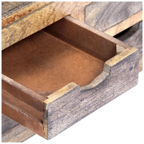 Tavolino da Caffè Grigio 100x50x30cm in Legno Massello Sheesham - Foto 2