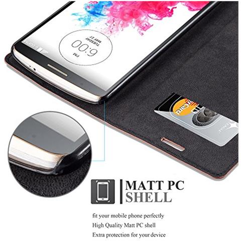 Cadorabo Custodia Compatibile Con Lg G4 / G4 Plus In Marrone Cappuccino - Coperchio Protettiva Con Chiusura Magnetica, Funzione Stand E Tasca Per Le Carte - Foto 2