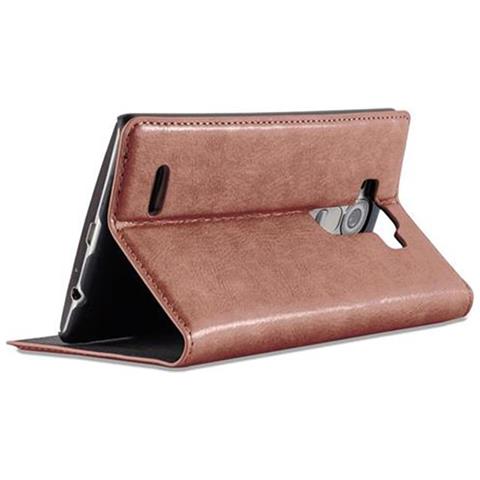 Cadorabo Custodia Compatibile Con Lg G4 / G4 Plus In Marrone Cappuccino - Coperchio Protettiva Con Chiusura Magnetica, Funzione Stand E Tasca Per Le Carte - Foto 11