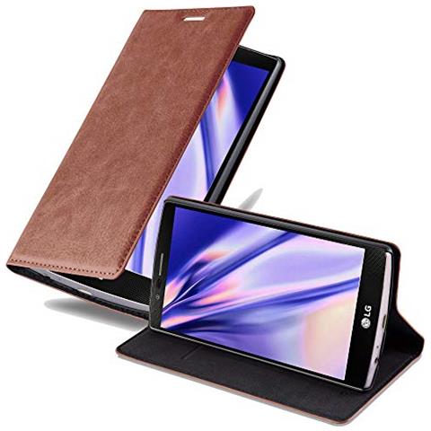 Cadorabo Custodia Compatibile Con Lg G4 / G4 Plus In Marrone Cappuccino - Coperchio Protettiva Con Chiusura Magnetica, Funzione Stand E Tasca Per Le Carte - Foto 1