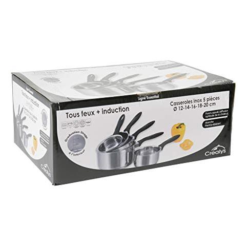 Olympus 501534 X 5 Pentole Ha Induzione Da 12 A 20 Cm, In Acciaio Inox - Foto 2