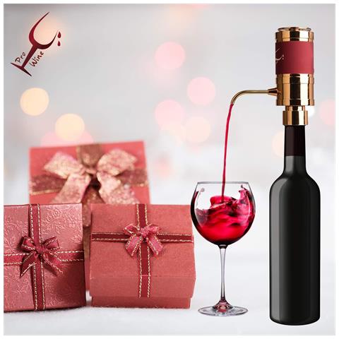 Pro Wine - Aeratore Ossigenatore Elettronico Vino Professionale, Decantatore Da Vino Ottimo Regalo, Erogatore Rapido 2 Tubi Inclusi 0.75l E Magnum 1.5l, Pompa Elettrica Per Bianchi Rossi E Liquorosi - Foto 5