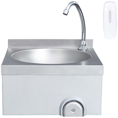 Lavandino Con Rubinetto E Dispenser Sapone In Acciaio Inox - Foto 9