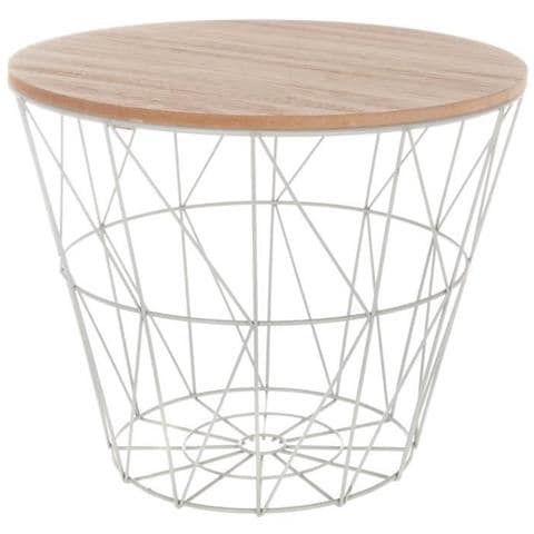 Tavolino Kumi In Metallo - P, 38 X H, 30,5 Cm - Grigio - Foto 1