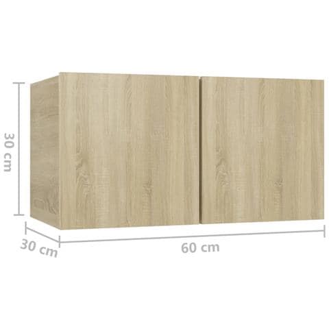 Mobili Porta TV Pensili 3pz Rovere Sonoma 60x30x30 cm - Foto 3