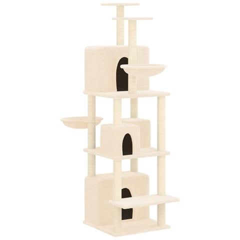 Albero Per Gatti Con Tiragraffi In Sisal Crema 180 Cm - Foto 1