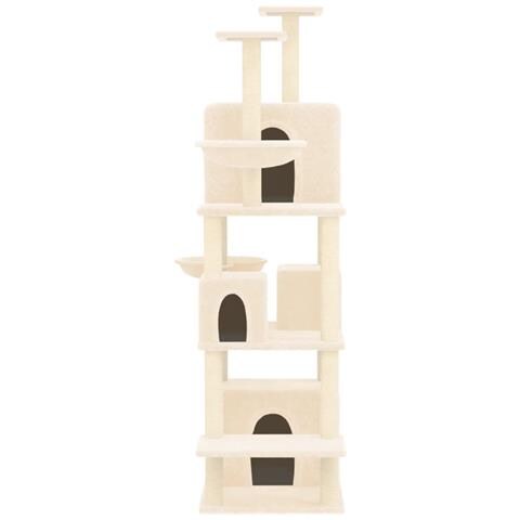 Albero Per Gatti Con Tiragraffi In Sisal Crema 180 Cm - Foto 2