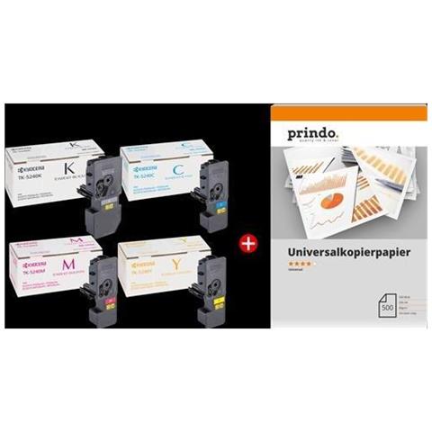 Original Value Pack Nero / Ciano / Magenta / Giallo Tk-5240 Mcvp 02 + Prindo Universal Papier 500 Blatt - Foto 1