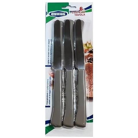 , Set 6 Coltello Tavola Tortora, Lama Dentata Cm 11 - Foto 1