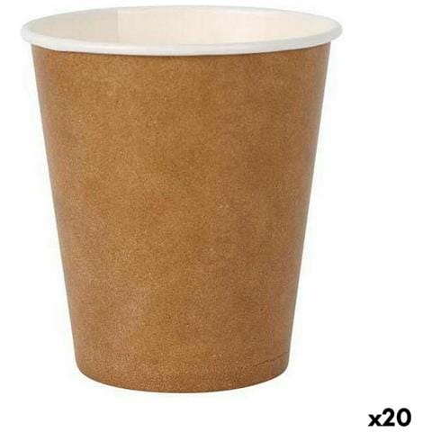 Set Di Bicchieri Monouso Carta Kraft 12 Pezzi 250 Ml (20 Unità) - Foto 1