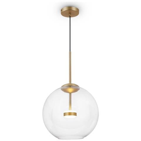 Lampadario A Sospensione Moderno Cometa Metallo Oro Vetro 1 Luce Led 12w - Foto 1