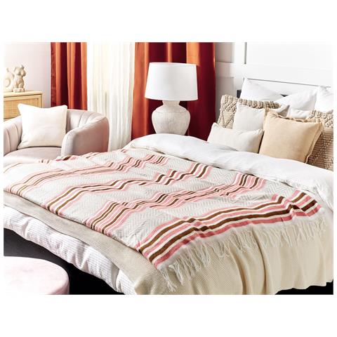 Coperta Magar Tessuto 130 X 170 Cm Beige - Foto 1