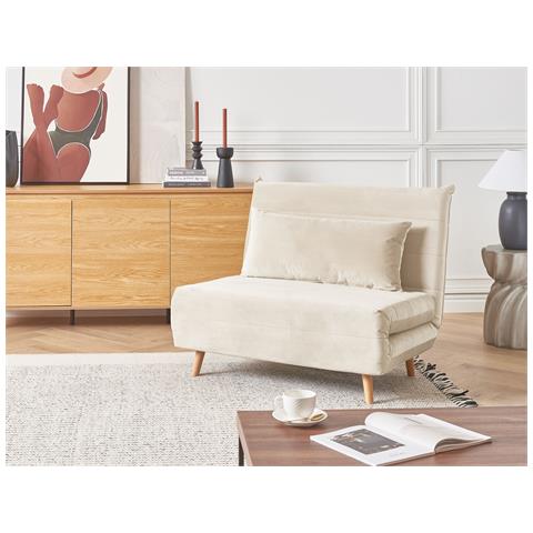 Divano Letto Singolo Setten Velluto Beige Chiaro - Foto 1