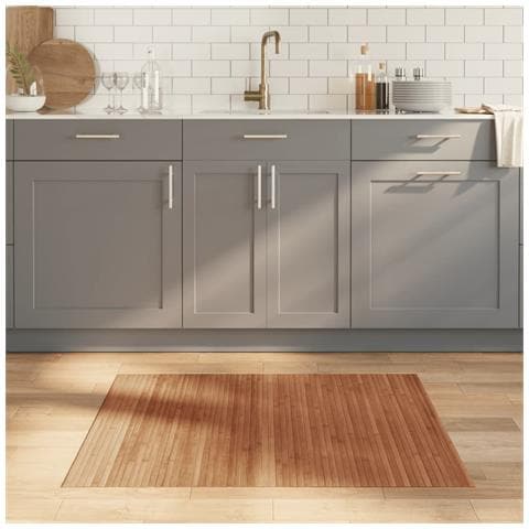 Tappeto Rettangolare Marrone 80x100 Cm In Bambù - Foto 1