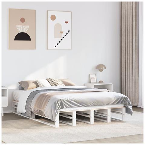 Letto Senza Materasso Bianco 120x190 Cm Legno Massello Di Pino - Foto 1