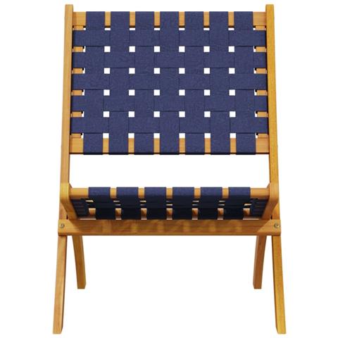 Sedie Pieghevoli Giardino 2pz Tavolino Blu Scuro Legno Massello - Foto 2