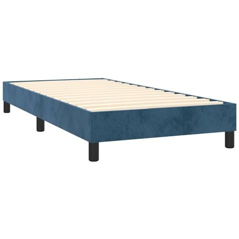 Letto a Molle con Materasso e LED Blu Scuro 100x200 cm - Foto 2