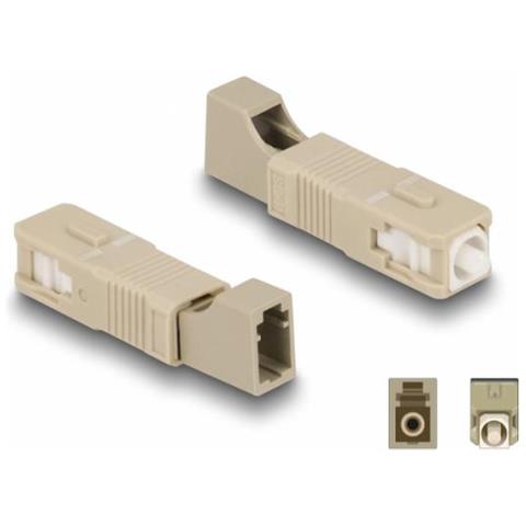 Accoppiatore ibrido in fibra ottica SC Simplex femmina per LC Simplex femmina beige - Foto 1