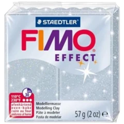 Staedtler - Fimo Effect - Pasta Modellabile Sintetica 57gr - Colore Argento Glitterato 812 - Foto 1