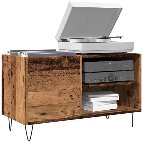 Mobile Porta Dischi Legno Antico 84,5x38x48cm Legno Multistrato - Foto 1