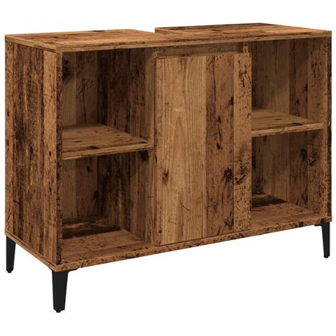 Mobile Lavabo Legno Antico 80x33x60 Cm In Legno Multistrato - Foto 2