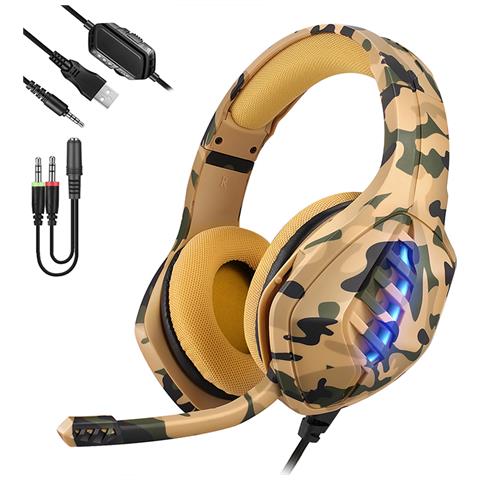 Cuffie J1 Ultra-flexible Premium Con 15 Full Led Rgb. Cuffie Da Gaming Con Microfono, Connessione Minijack Per Pc, Laptop, Ps4, Xbox One, Mobile, Tablet. Cancellazione Del Microfono. - Foto 1
