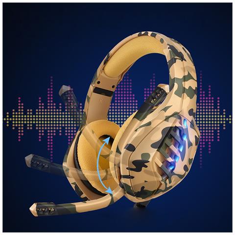 Cuffie J1 Ultra-flexible Premium Con 15 Full Led Rgb. Cuffie Da Gaming Con Microfono, Connessione Minijack Per Pc, Laptop, Ps4, Xbox One, Mobile, Tablet. Cancellazione Del Microfono. - Foto 7