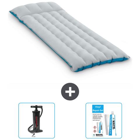 Set Materassino Gonfiabile - 184x67x17 Cm - Blu - Include Accessori Coordinati Cb13 - Foto 1