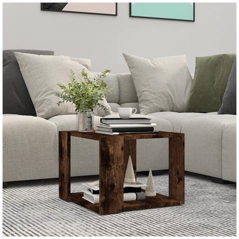 Lusso Casadino -  Tavolino Da Salotto Rovere Fumo 40x40x43cm Legno Ingegnerizzato - Foto 7