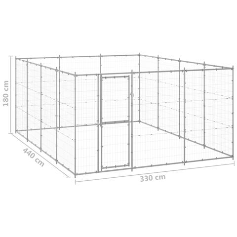 Lusso Casadino -  Gabbia Per Cani Da Esterno In Acciaio Zincato 14,52 M² - Foto 6