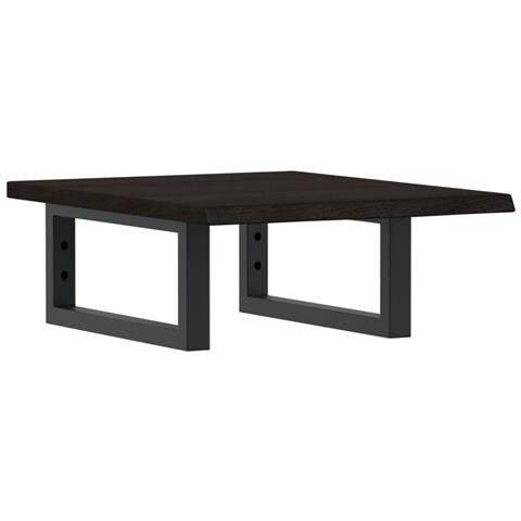 Ripiano A Parete Per Lavabo In Acciaio E Massello Di Rovere - Foto 1