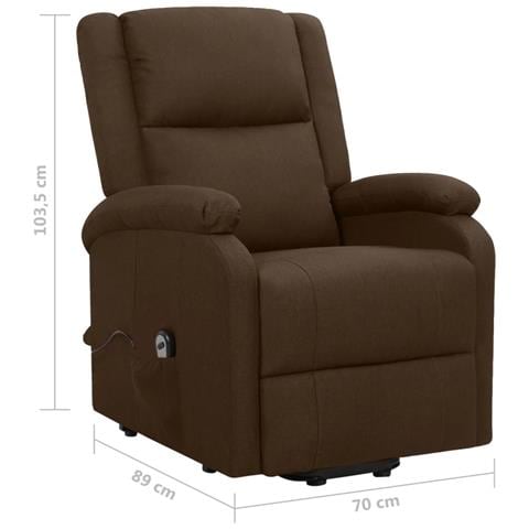 Poltrona Alzapersona Marrone Scuro In Tessuto - Foto 8